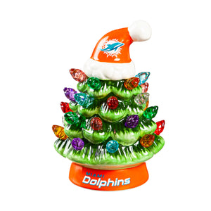 Miami Dolphins Christmas Tree 4 Inch LED Tabletop - Evergreen Enterprises