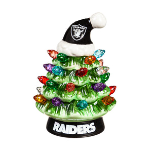 Las Vegas Raiders Christmas Tree 4 Inch LED Tabletop - Evergreen Enterprises