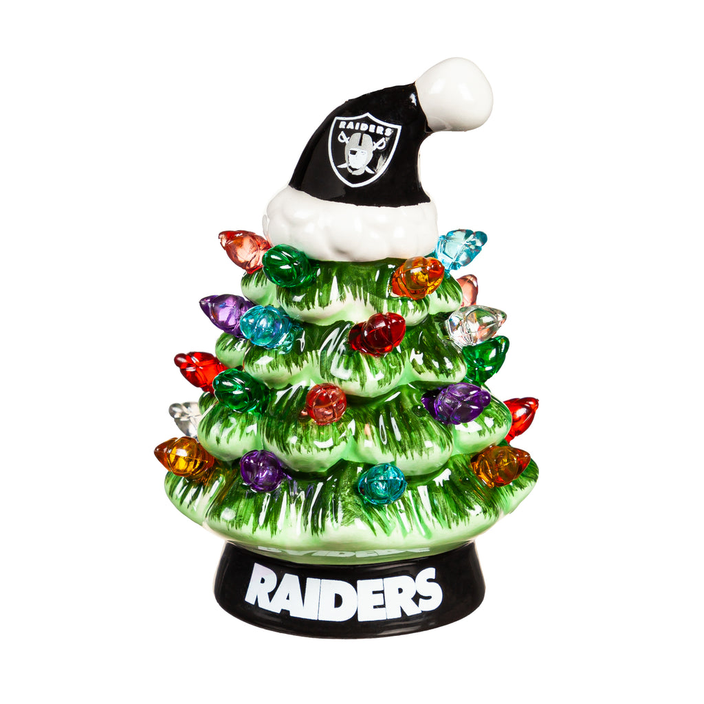 Las Vegas Raiders Christmas Tree 4 Inch LED Tabletop - Evergreen Enterprises
