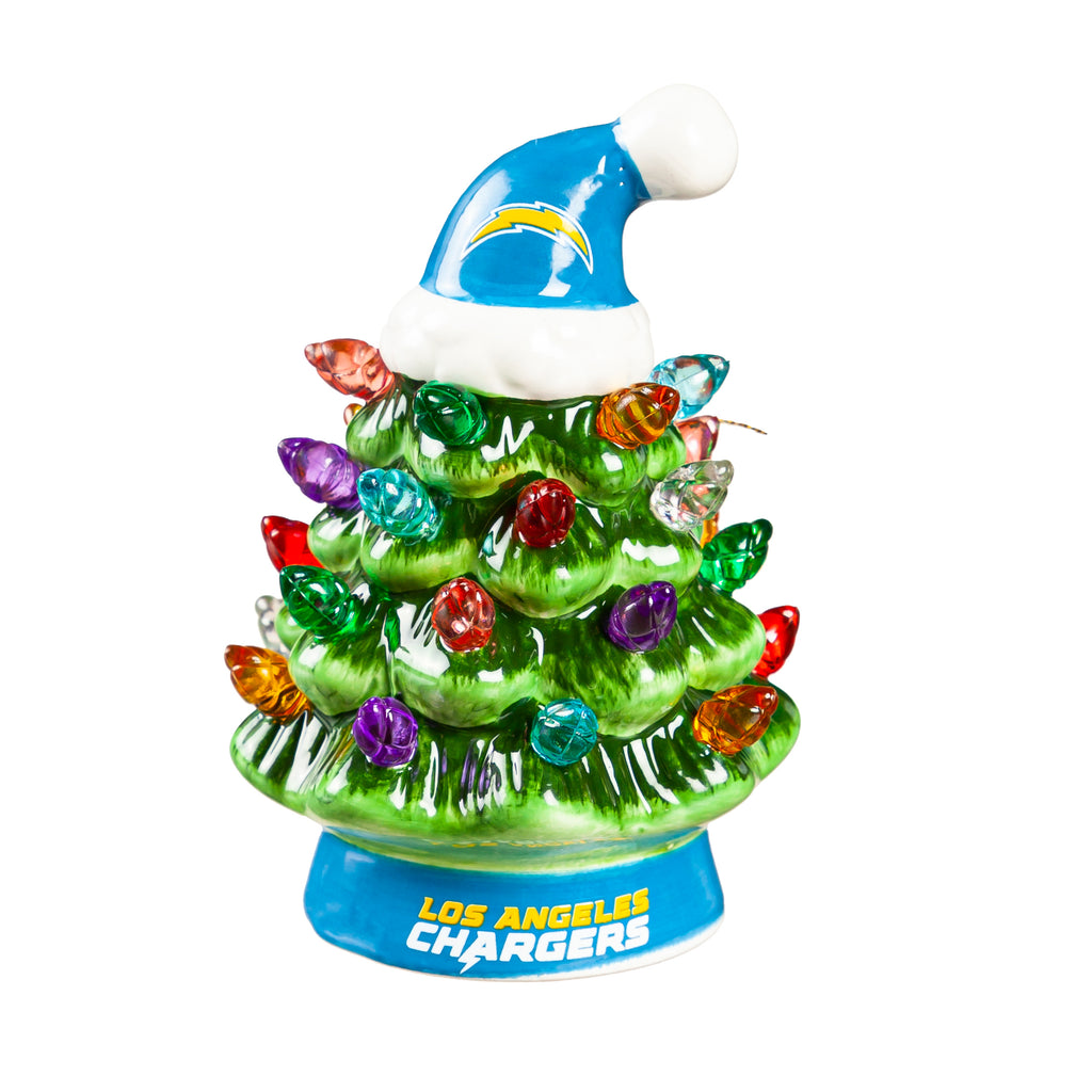 Los Angeles Chargers Christmas Tree 4 Inch LED Tabletop - Evergreen Enterprises