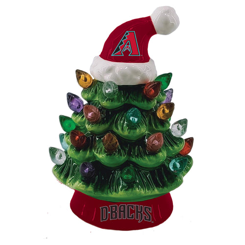Arizona Diamondbacks Christmas Tree 4 Inch LED Tabletop - Evergreen Enterprises