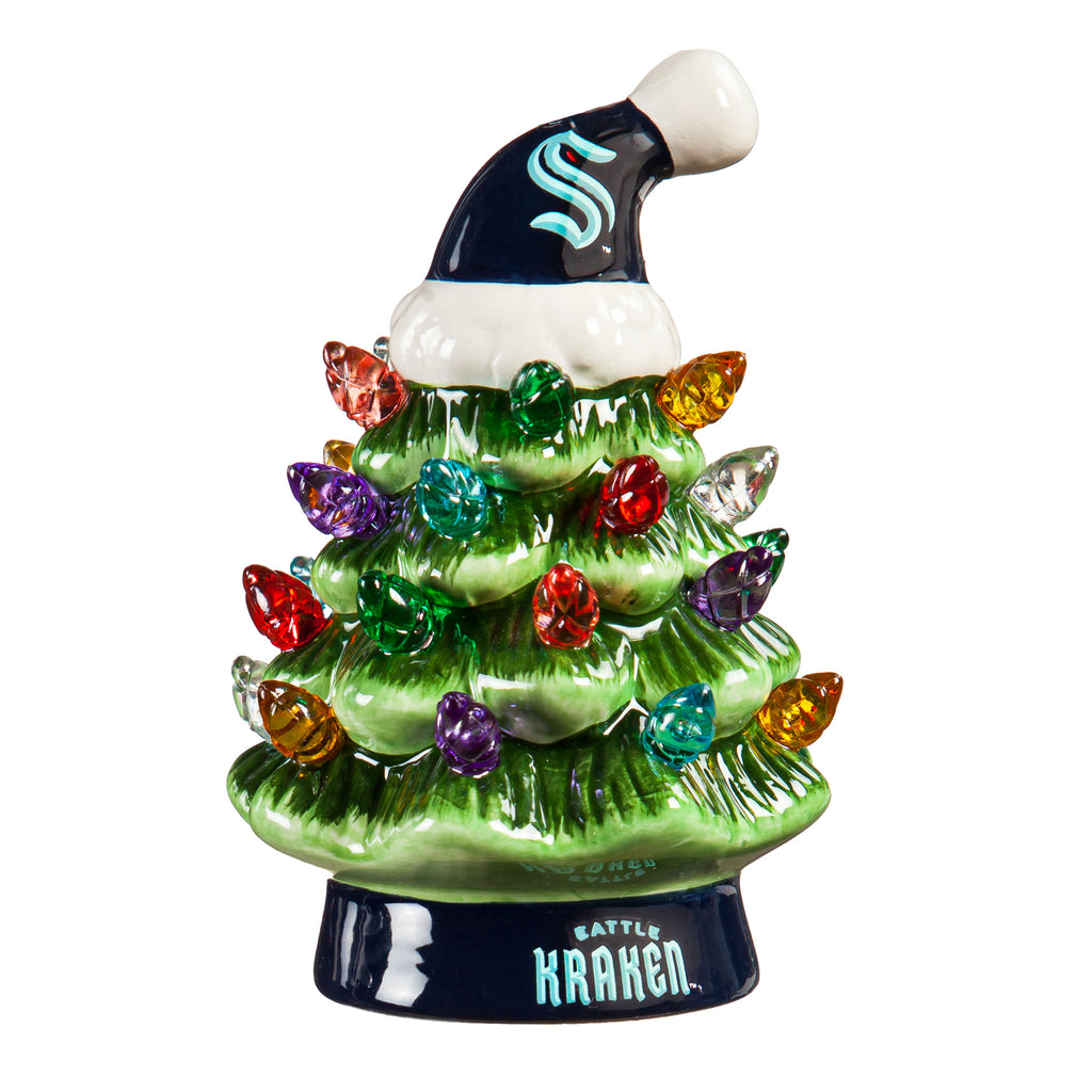Seattle Kraken Christmas Tree 4 Inch LED Tabletop - Evergreen Enterprises