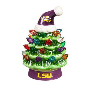 LSU Tigers Christmas Tree 4 Inch LED Tabletop - Evergreen Enterprises