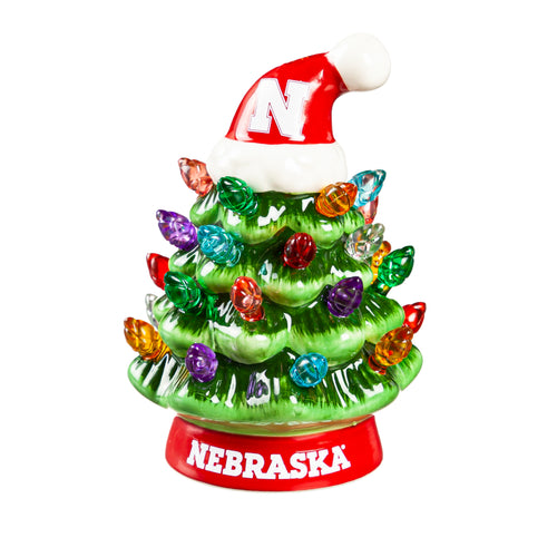 Nebraska Cornhuskers Christmas Tree 4 Inch LED Tabletop - Evergreen Enterprises