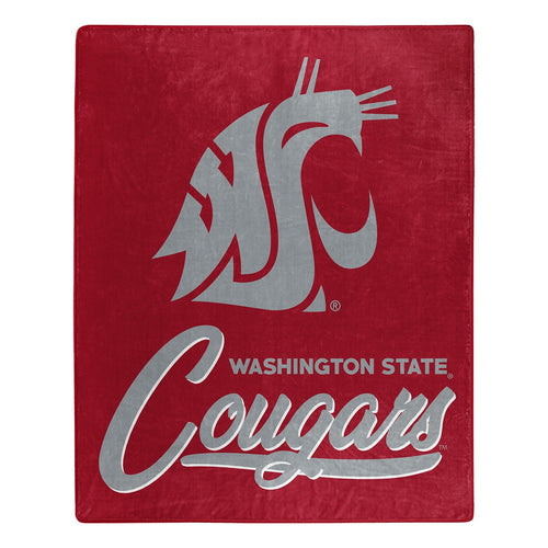 Washington State Cougars Blanket 50x60 Raschel Signature Design - Northwest