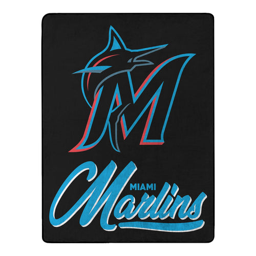 Miami Marlins Blanket 50x60 Raschel Signature Design - Northwest