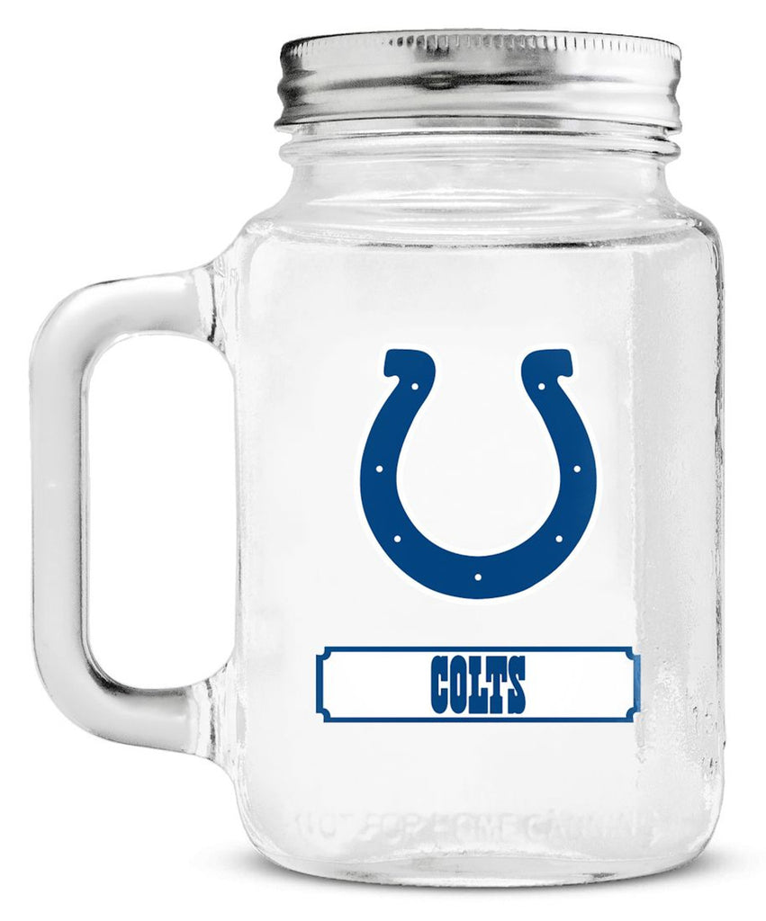 Indianapolis Colts Mason Jar Glass With Lid - Duck House