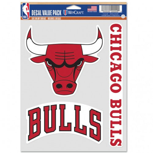 Chicago Bulls Decal Multi Use Fan 3 Pack - WinCraft