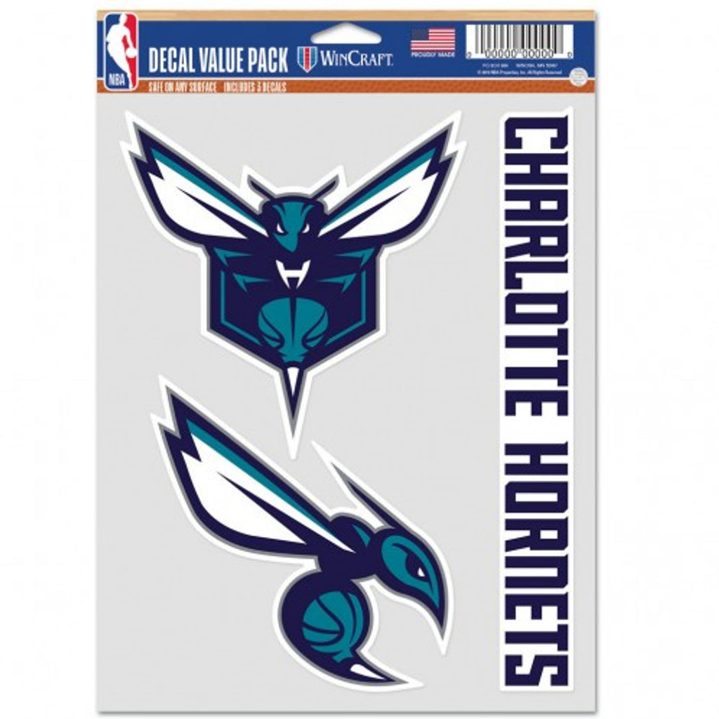 Charlotte Hornets Decal Multi Use Fan 3 Pack - 0
