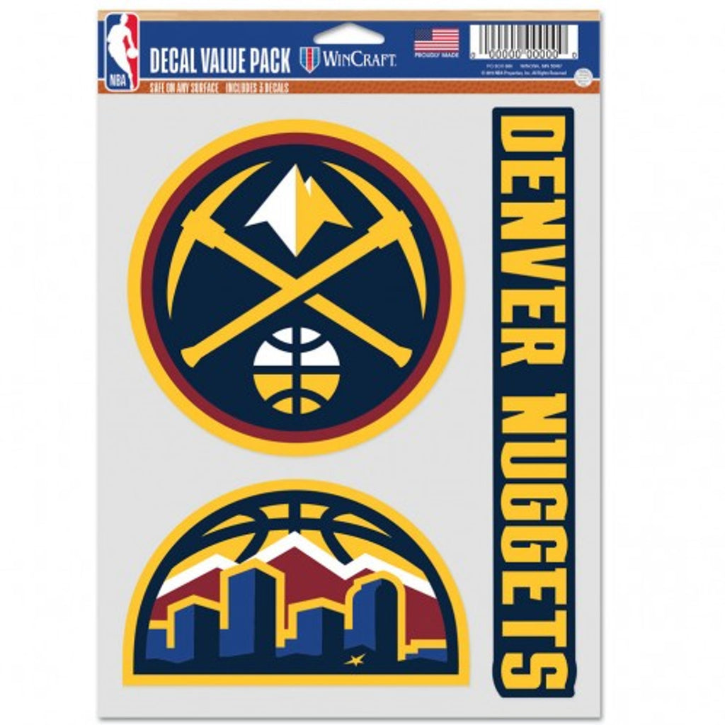 Denver Nuggets Decal Multi Use Fan 3 Pack - 0
