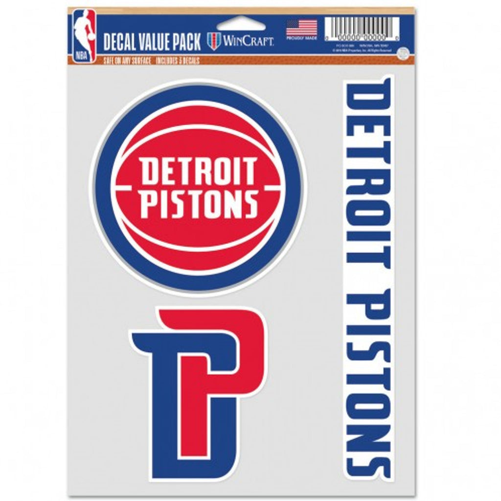 Detroit Pistons Decal Multi Use Fan 3 Pack - 0