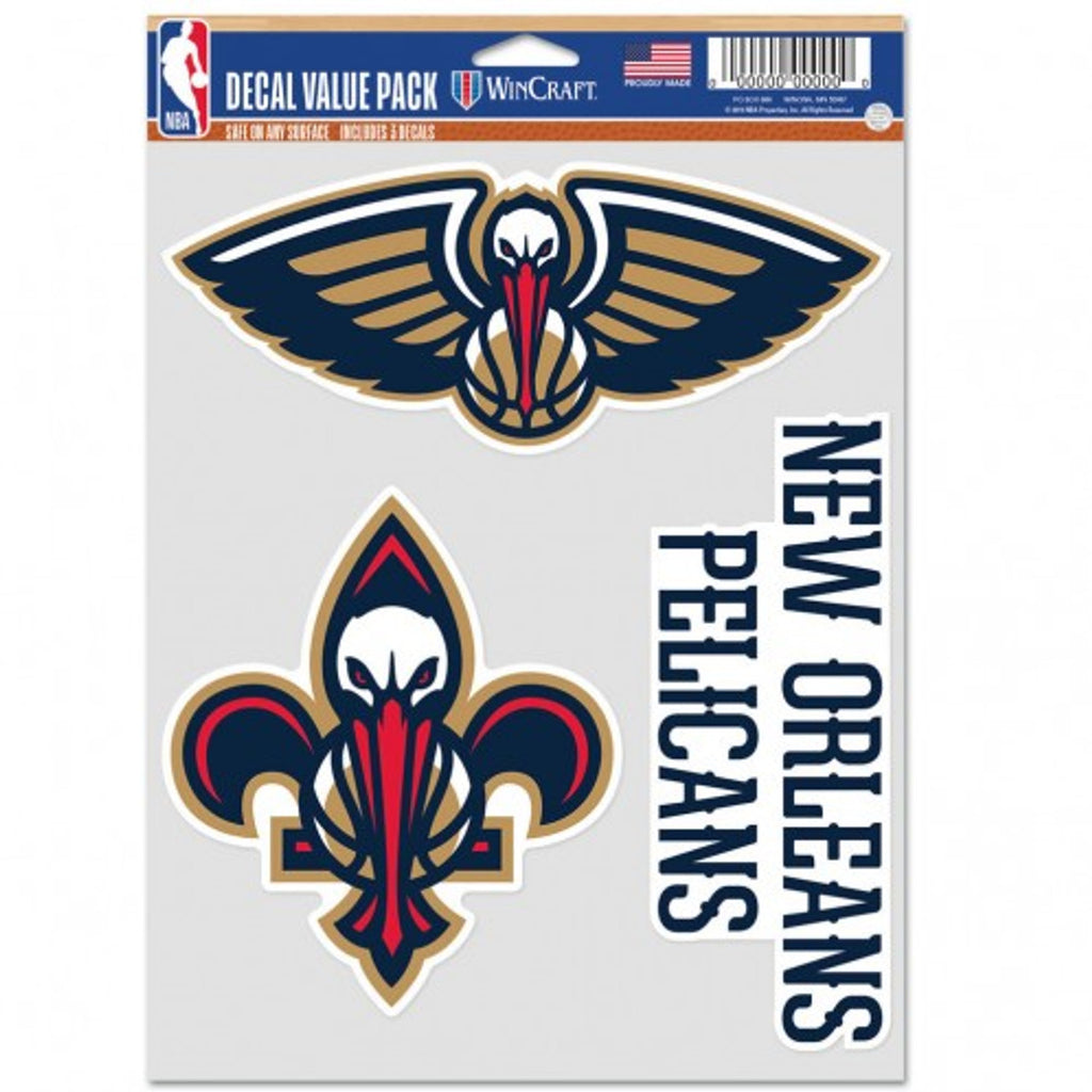 New Orleans Pelicans Decal Multi Use Fan 3 Pack - 0