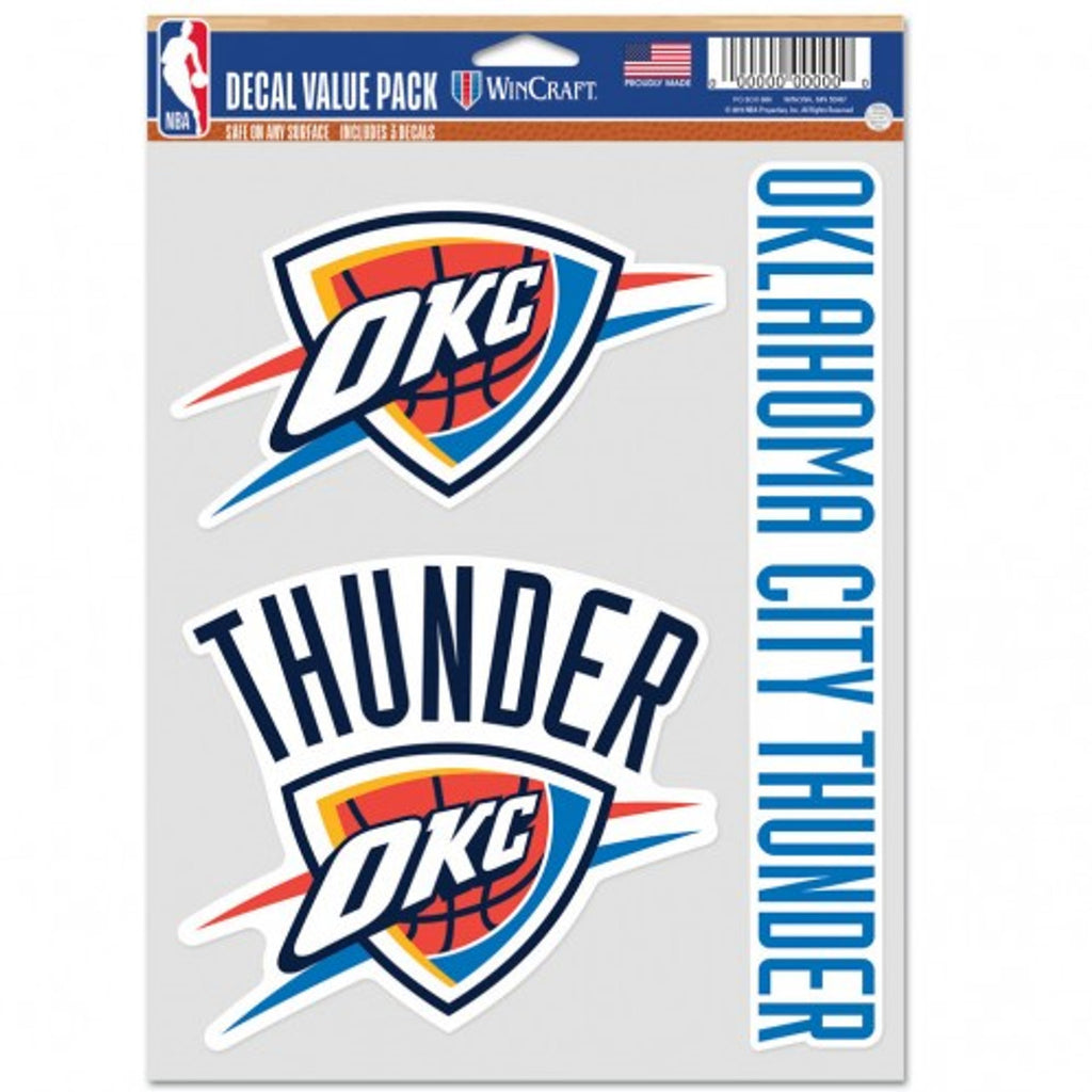 Oklahoma City Thunder Decal Multi Use Fan 3 Pack - 0