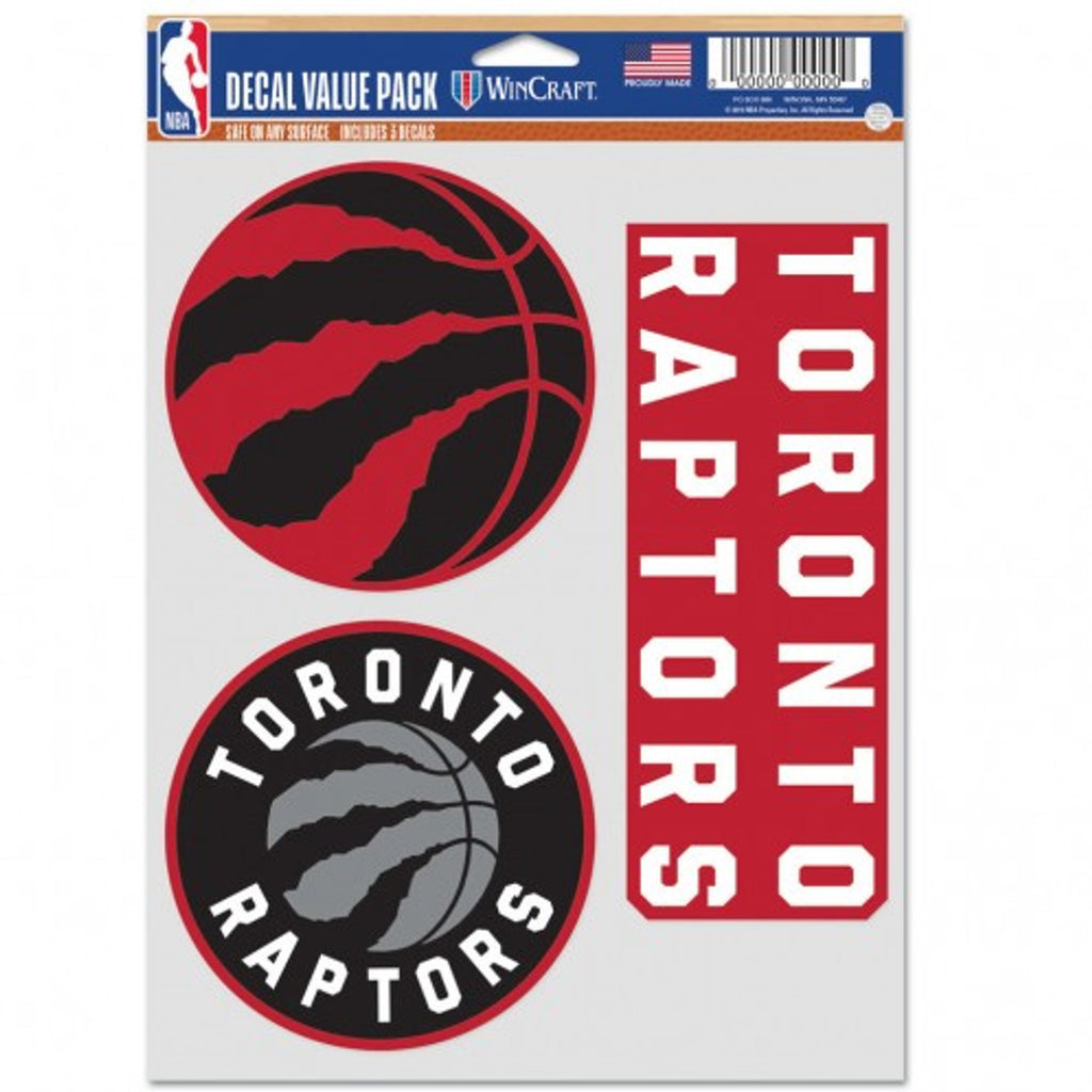 Toronto Raptors Decal Multi Use Fan 3 Pack - 0