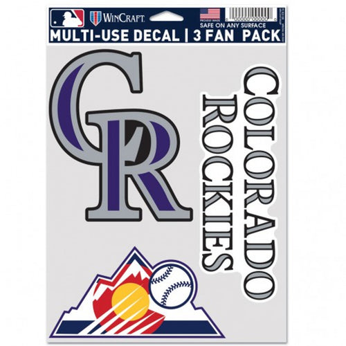 Colorado Rockies Decal Multi Use Fan 3 Pack Special Order - WinCraft
