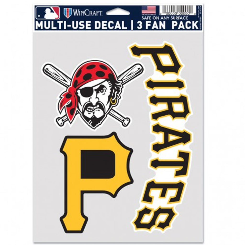 Pittsburgh Pirates Decal Multi Use Fan 3 Pack - 0
