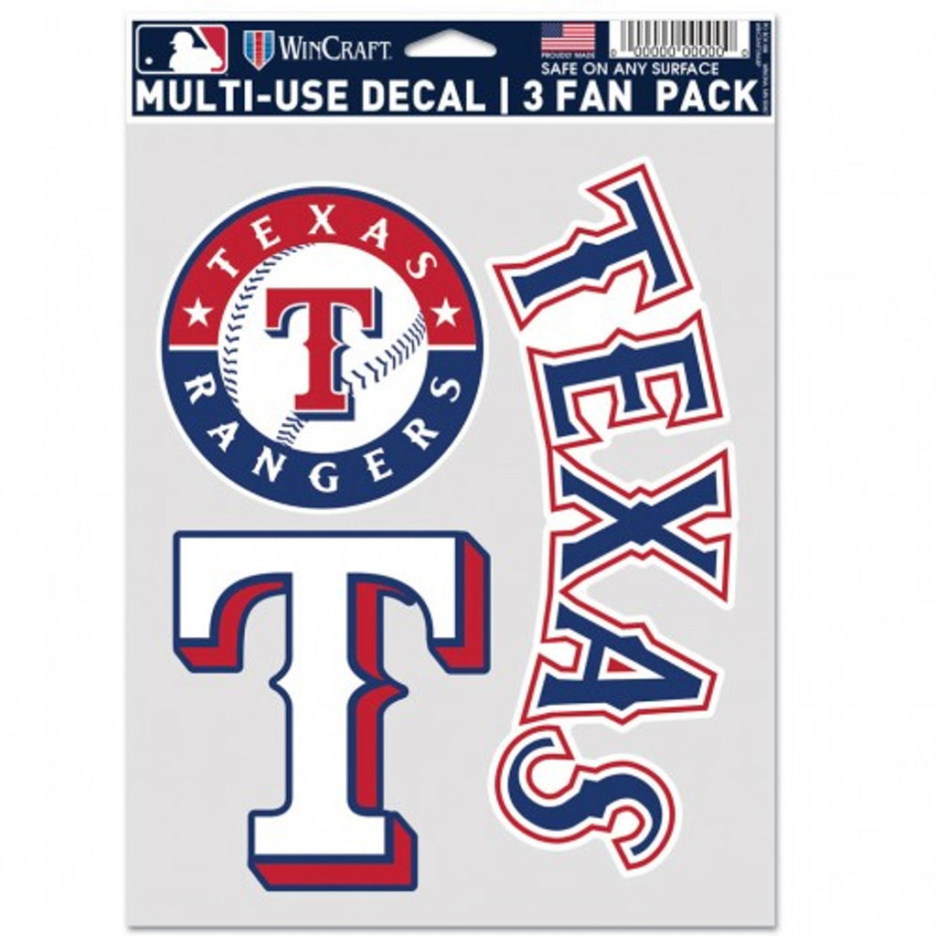 Texas Rangers Decal Multi Use Fan 3 Pack - Wincraft