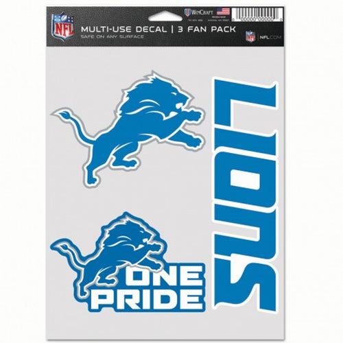 Detroit Lions Decal Multi Use Fan 3 Pack - WinCraft