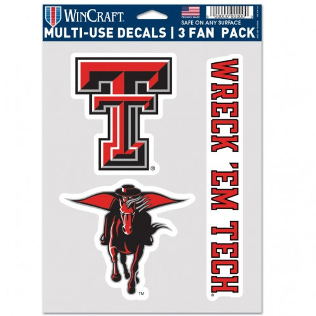 Texas Tech Red Raiders Decal Multi Use Fan 3 Pack Special Order - WinCraft