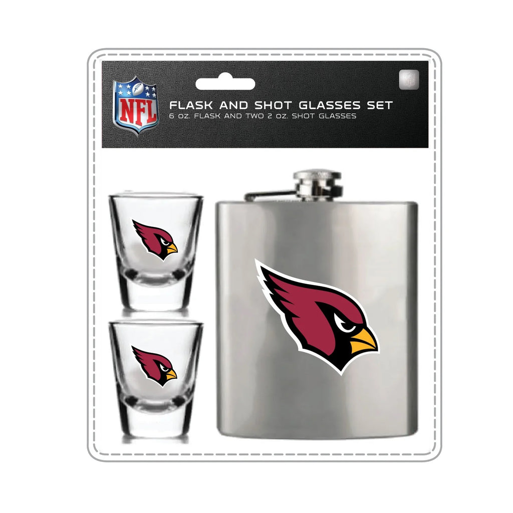 Arizona Cardinals Flask and Shot Glass Set - Mojo Licensing