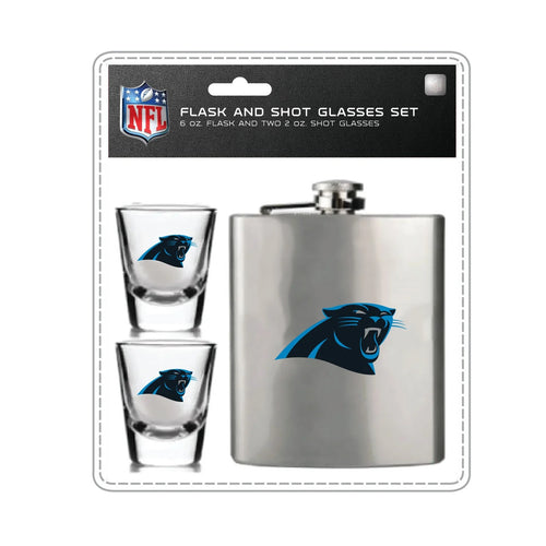 Carolina Panthers Flask and Shot Glass Set - Mojo Licensing