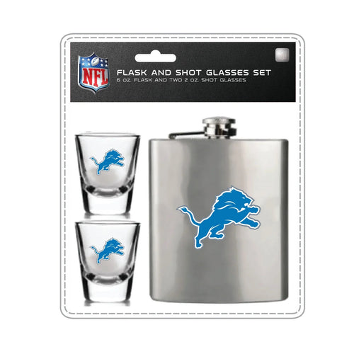 Detroit Lions Flask and Shot Glass Set - Mojo Licensing