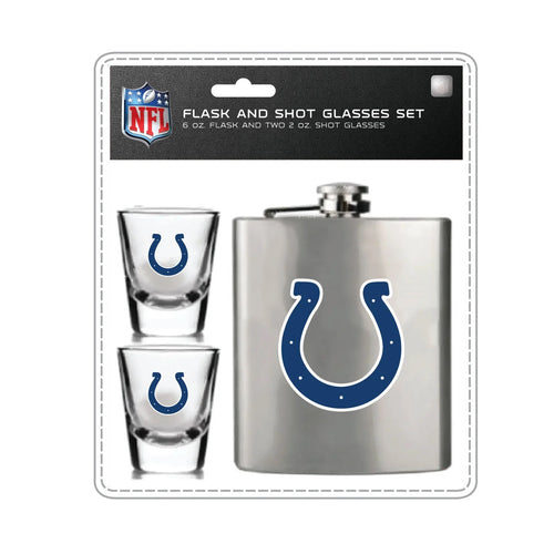Indianapolis Colts Flask and Shot Glass Set - Mojo Licensing