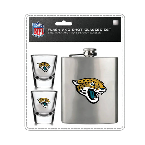 Jacksonville Jaguars Flask and Shot Glass Set - Mojo Licensing