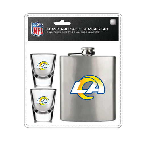Los Angeles Rams Flask and Shot Glass Set - Mojo Licensing
