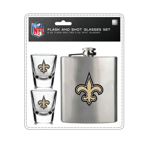 New Orleans Saints Flask and Shot Glass Set - Mojo Licensing