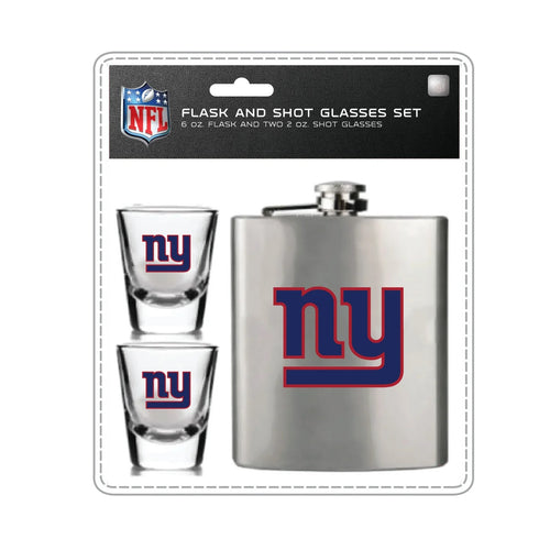 New York Giants Flask and Shot Glass Set - Mojo Licensing