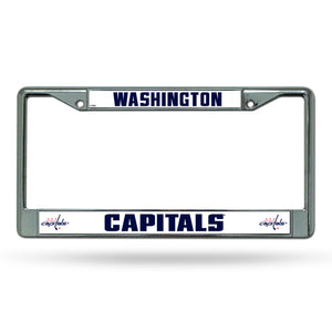 Washington Capitals License Plate Frame Chrome Printed Insert Special Order - Rico Industries