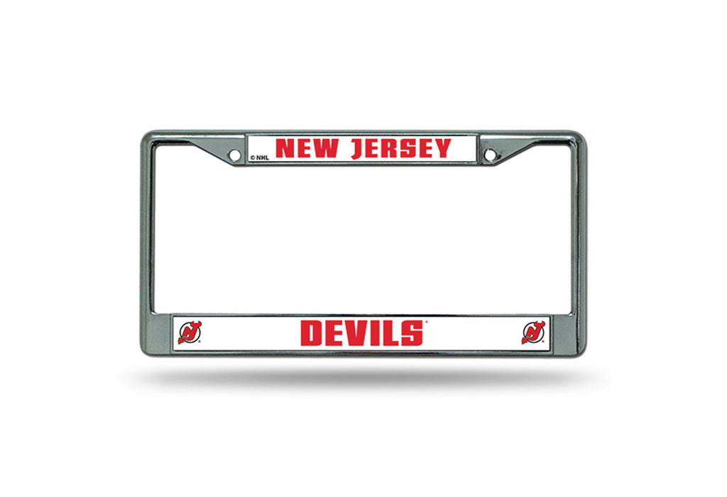 New Jersey Devils License Plate Frame Chrome - Special Order - Rico Industries