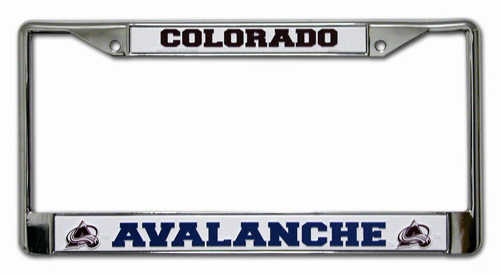 Colorado Avalanche License Plate Frame Chrome Printed Insert - Rico Industries