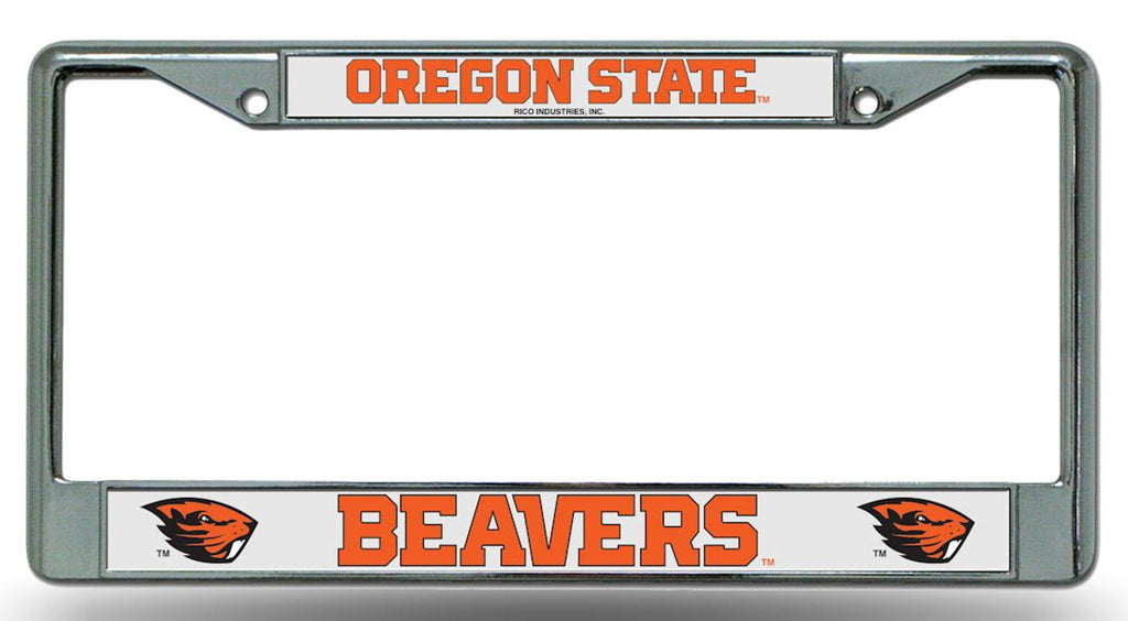 Oregon State Beavers License Plate Frame Chrome - Special Order - Rico Industries