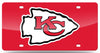 Kansas City Chiefs License Plate Laser Cut Red - Rico Industries