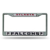 Atlanta Falcons License Plate Frame Chrome Silver/White Insert - Rico Industries
