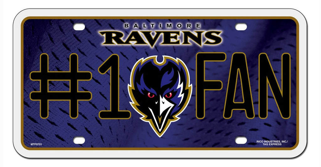 Baltimore Ravens License Plate #1 Fan - Rico Industries