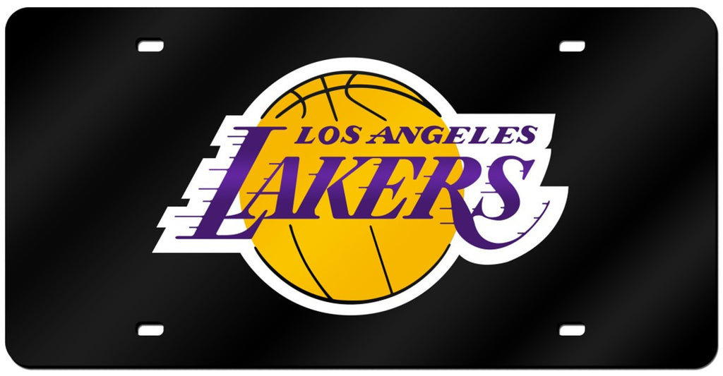 Los Angeles Lakers License Plate Laser Cut Black - Rico Industries