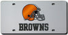 Cleveland Browns License Plate Laser Cut Silver - Rico Industries