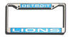 Detroit Lions License Plate Frame Laser Cut Chrome - Rico Industries