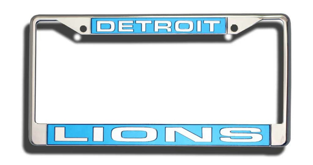 Detroit Lions License Plate Frame Laser Cut Chrome - Rico Industries