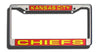 Kansas City Chiefs License Plate Frame Laser Cut Chrome - Rico Industries