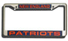 New England Patriots License Plate Frame Laser Cut Chrome - Rico Industries