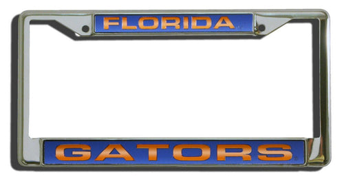 Florida Gators License Plate Frame Laser Cut Chrome - Rico Industries