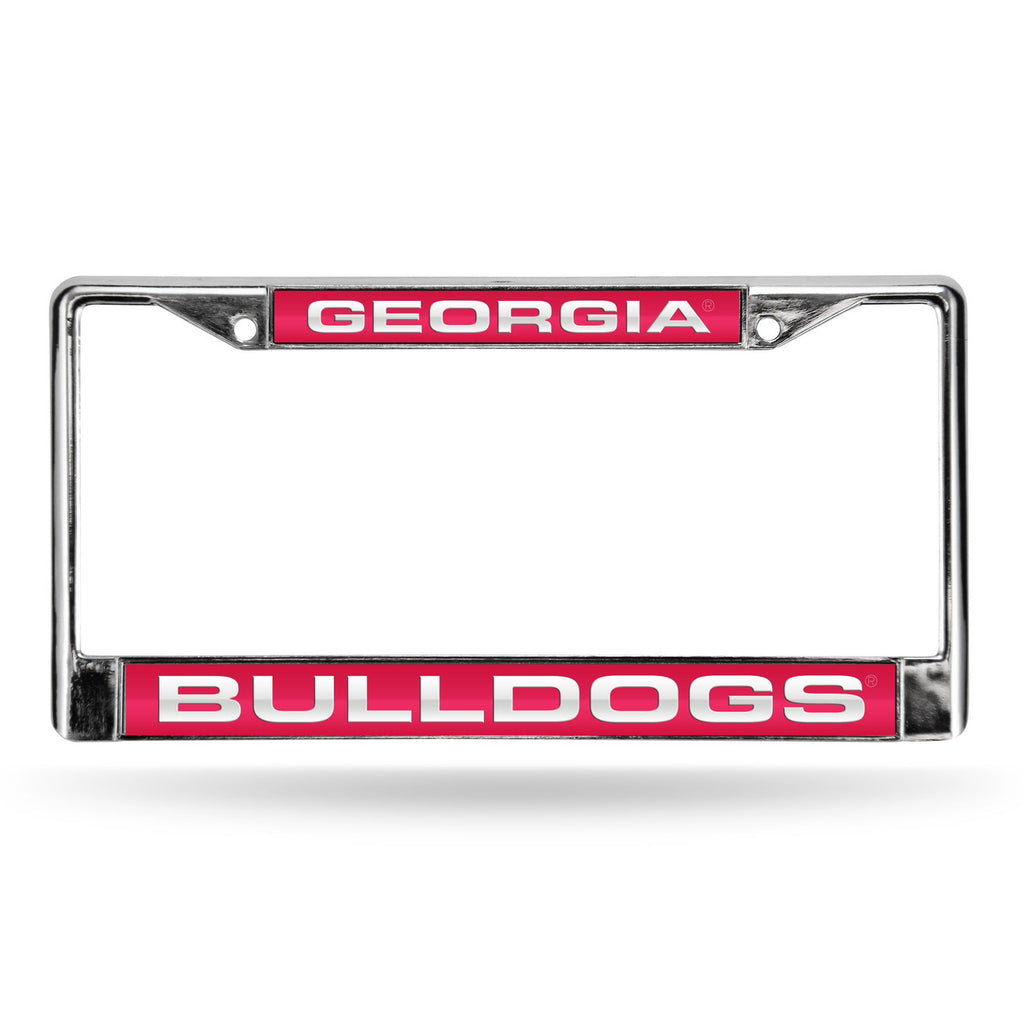 Georgia Bulldogs Laser Cut Chrome License Plate Frame - Rico Industries