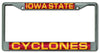 Iowa State Cyclones License Plate Frame Laser Cut Chrome - Rico Industries