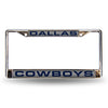Dallas Cowboys License Plate Frame Laser Cut Chrome Silver - Rico Industries