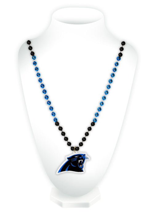 Carolina Panthers Beads with Medallion Mardi Gras Style - Rico Industries