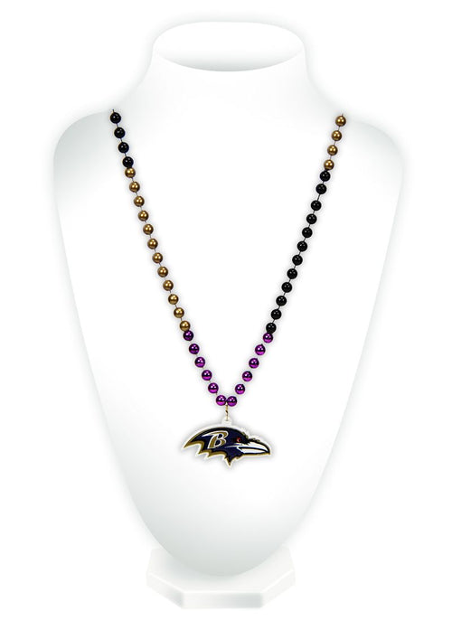 Baltimore Ravens Beads with Medallion Mardi Gras Style - Rico Industries